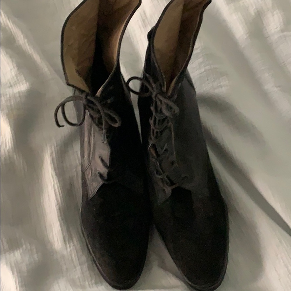 Italian vintage lace up booties